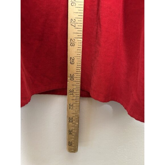 J. Jill Shirt Women's Red Corduroy Button Up Tunic Preppy Classic Plus Size 3X - Picture 6 of 8